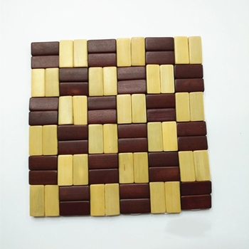 Бамбукова подложка за съдове за хранене — квадратна, двуцветна, китайски стил