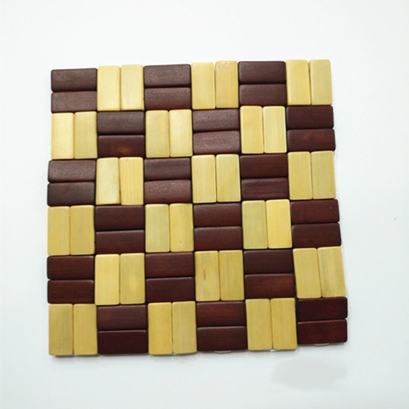 Бамбукова подложка за съдове за хранене — квадратна, двуцветна, китайски стил