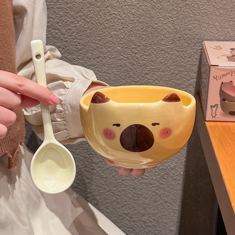 Slatki dizajn Siamske mačke, keramička zdjela za jogurt i rezance, velika zdjela, dar za rođendan učenika