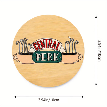 Fa poháralátét készlet, 6 db, hőszigetelő és csúszásmentes felülettel, Senhuo márka