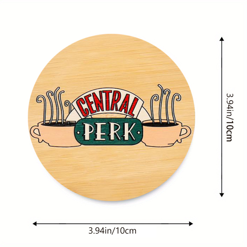 Fa poháralátét készlet, 6 db, hőszigetelő és csúszásmentes felülettel, Senhuo márka