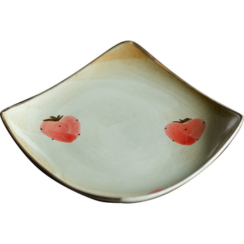 Shanding ръчно рисувана подложка за чай със ягоди — керамична, произход Дехуа