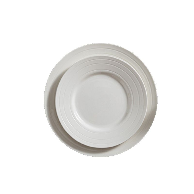 Set porțelan de veselă cu boluri și farfurii, stil modern minimalist, inspirație japoneză, finisaj sub-glazură, compatibil cu microunde, personalizabil