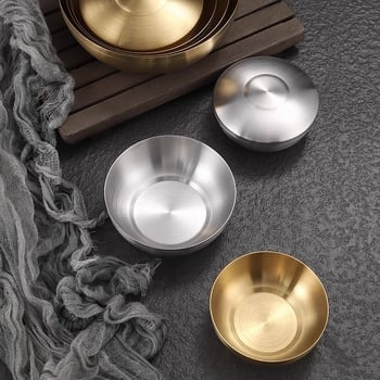 Vas din oțel inoxidabil 304, stil coreean, cu capac, cu un singur strat, finisaj periat, potrivit pentru sosuri și murături