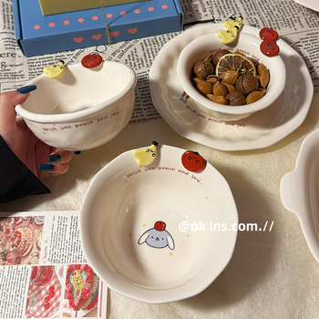 Vas ceramic drăguț pentru uz casnic, model desene animate, suprafață pictată manual, potrivit pentru cuptorul cu microunde, formă extraterestră