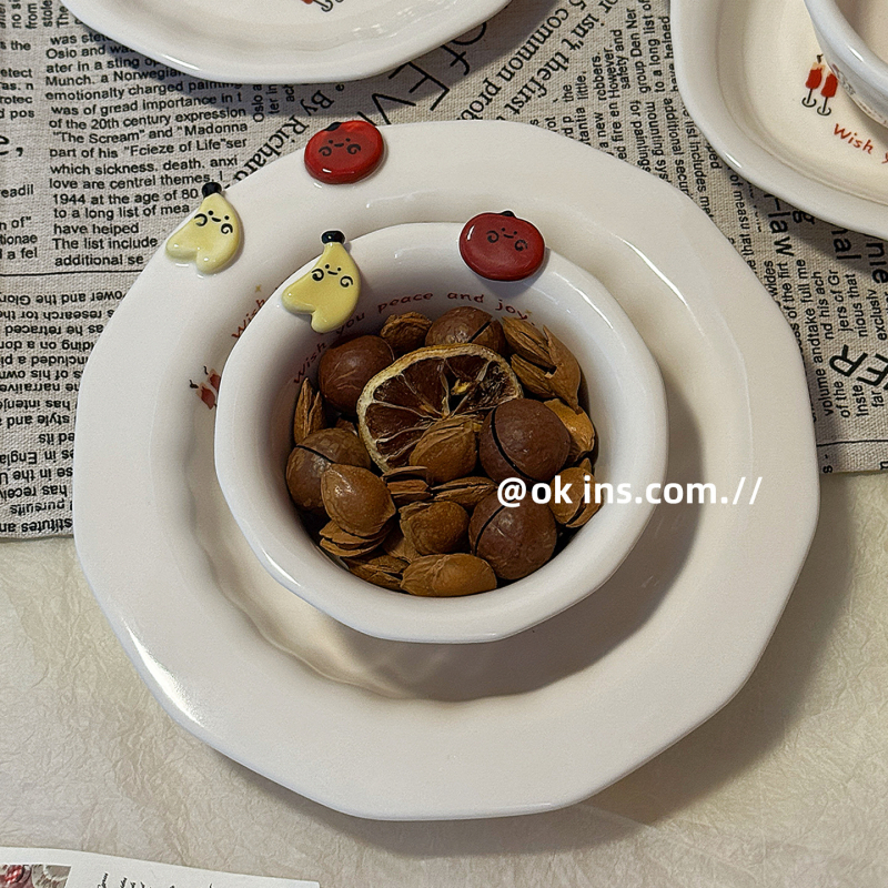 Vas ceramic drăguț pentru uz casnic, model desene animate, suprafață pictată manual, potrivit pentru cuptorul cu microunde, formă extraterestră