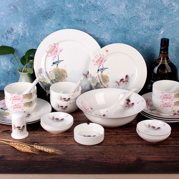 Set de vase din porțelan de oase, 29 piese, suprafață glazurată, compatibil cu microunde, ambalaj cadou