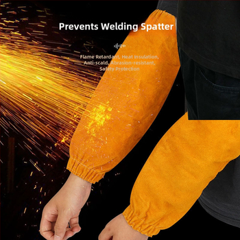 Hovädzie kožené zváračské rukávy, ochrana, 300 g, vhodné na zváranie, rezanie a brúsenie