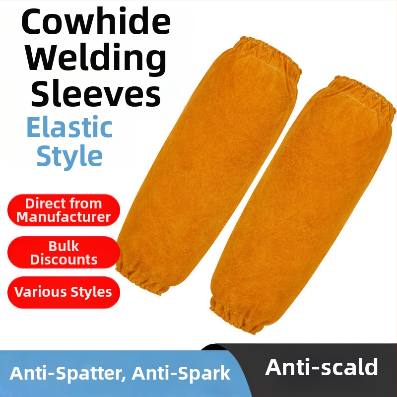 Hovädzie kožené zváračské rukávy, ochrana, 300 g, vhodné na zváranie, rezanie a brúsenie