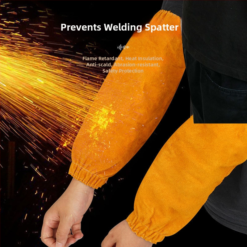 Hovädzie kožené zváračské rukávy, ochrana, 300 g, vhodné na zváranie, rezanie a brúsenie