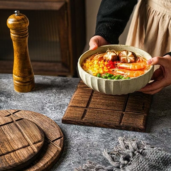 Japanski stil podložak od Paulovnija drveta za čajnik i šalice, toplinsko izolacijska podloga, okrugli ili kvadratni, premium kvaliteta