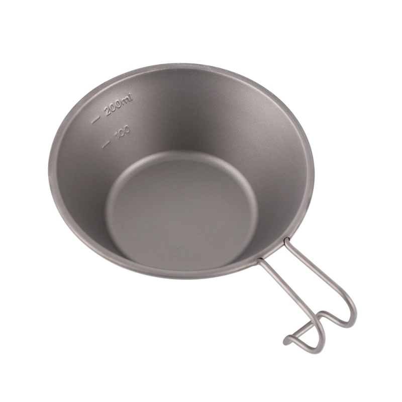 Titanijska čaša za kampiranje NI-414-XLW-300ML, lagana i prenosna, kapacitet 300 ml, težina 60 g