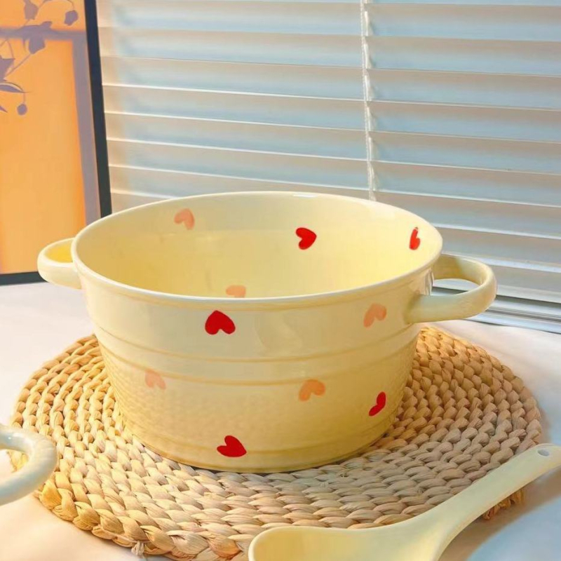 Porcelanska zdjela za juhu, mikrovalna sigurna, završna obrada glazura i pod-glazura, jednostavan stil