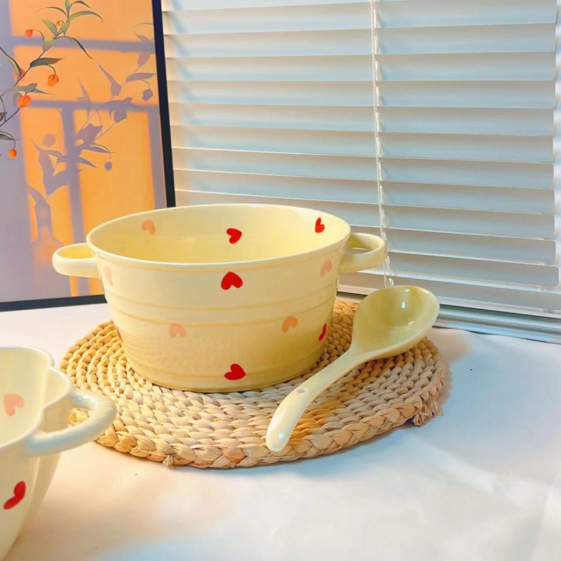 Porcelanska zdjela za juhu, mikrovalna sigurna, završna obrada glazura i pod-glazura, jednostavan stil
