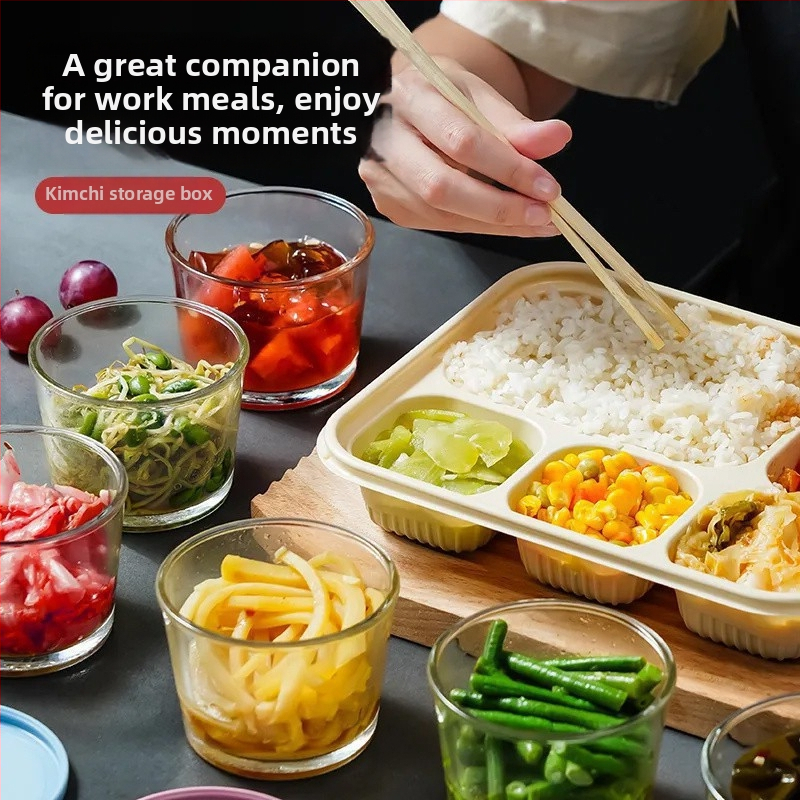 Sklenená nádoba na skladovanie s hermetickým uzáverom, nepriepustná, potravinárska kvalita, na zaváranie zeleniny, chladenie, zabraňuje miešaniu chutí, malá miska na zaváraniny