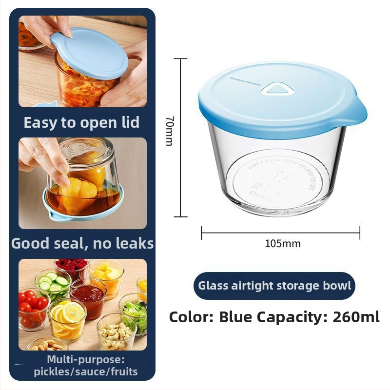 Sklenená nádoba na skladovanie s hermetickým uzáverom, nepriepustná, potravinárska kvalita, na zaváranie zeleniny, chladenie, zabraňuje miešaniu chutí, malá miska na zaváraniny