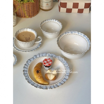 Porcelanski set zdjela i tanjura sa dimljenom glazurom, vintage dvorski stil, INS stil, pod-glas završetak, novi kineski stil