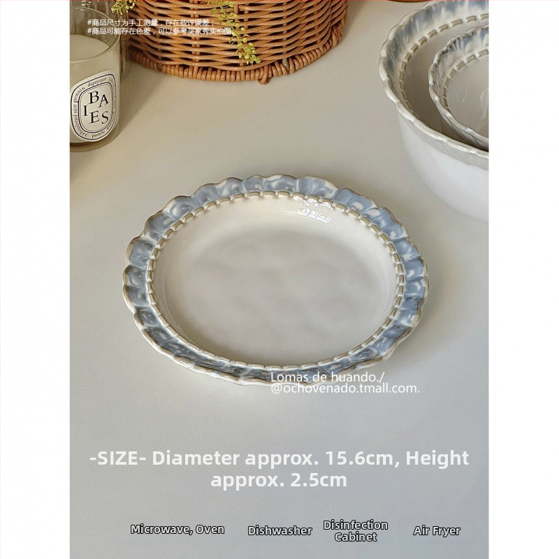 Porcelanski set zdjela i tanjura sa dimljenom glazurom, vintage dvorski stil, INS stil, pod-glas završetak, novi kineski stil