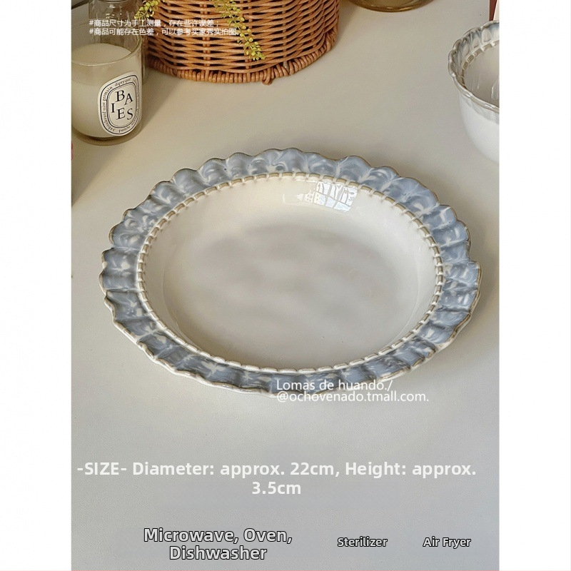 Porcelanski set zdjela i tanjura sa dimljenom glazurom, vintage dvorski stil, INS stil, pod-glas završetak, novi kineski stil