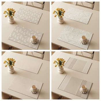 Covor de masă din piele, culoare solidă, formă pătrată, stil simplu, lansare primăvara 2024