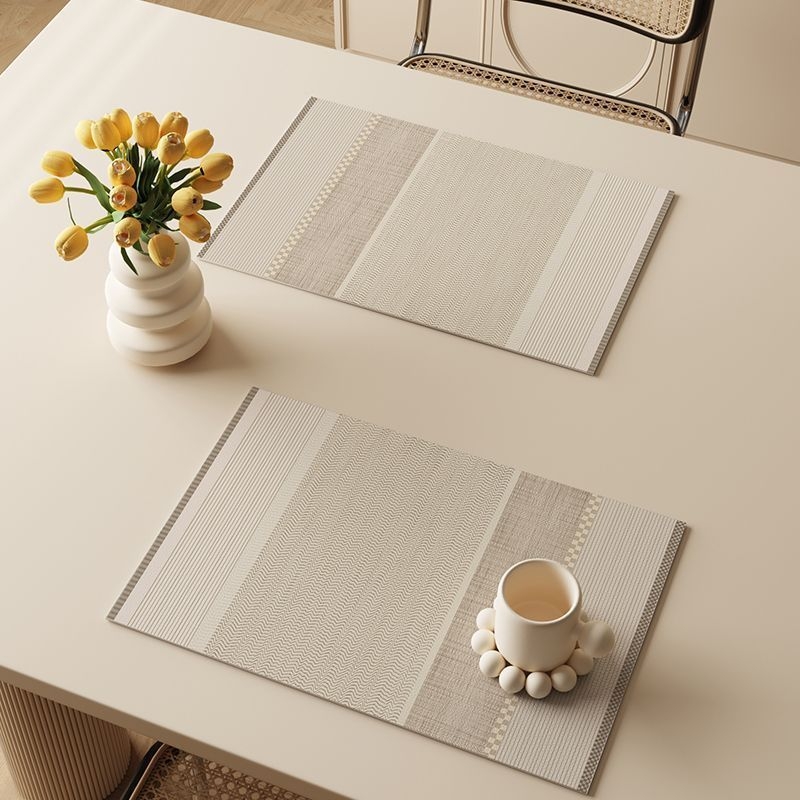 Covor de masă din piele, culoare solidă, formă pătrată, stil simplu, lansare primăvara 2024