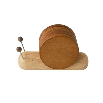 Suport rotund din lemn pentru pahare, cu model desen animat, stil drăguț, izolație termică de calitate premium