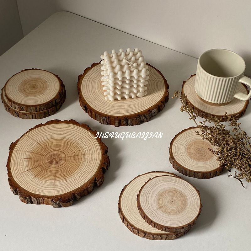 Suport rotund din lemn pentru pahare, cu model desen animat, stil drăguț, izolație termică de calitate premium