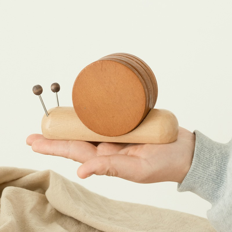 Suport rotund din lemn pentru pahare, cu model desen animat, stil drăguț, izolație termică de calitate premium