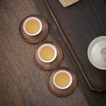 Podmetač za šalicu od orahovog drveta | Yixuan | Kineski stil | Lagani luksuz retro