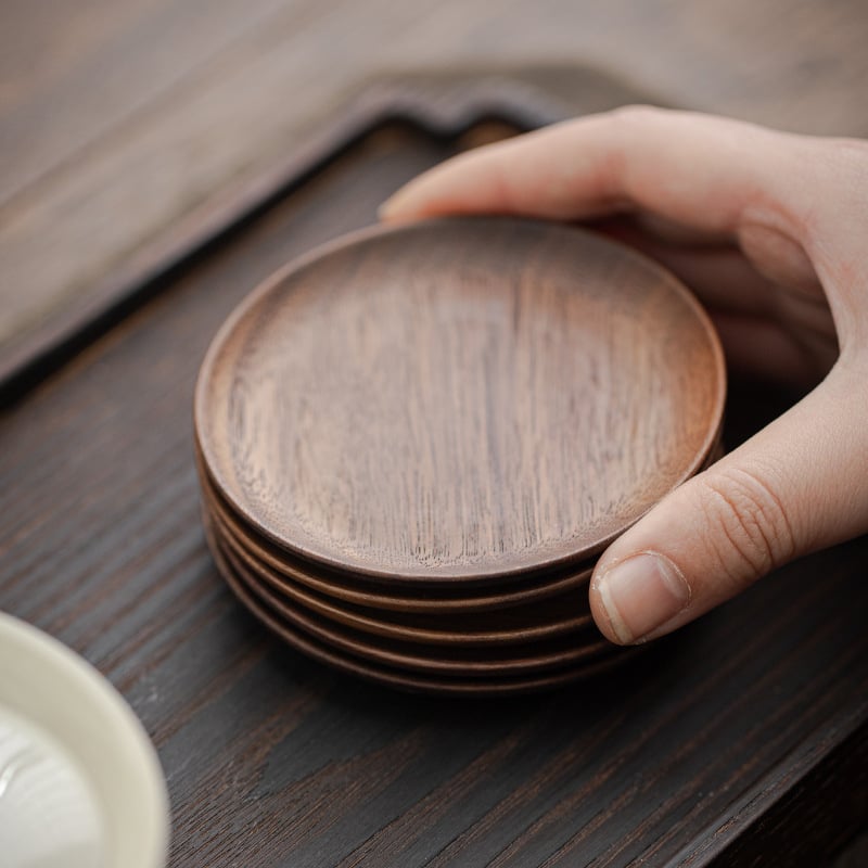 Podmetač za šalicu od orahovog drveta | Yixuan | Kineski stil | Lagani luksuz retro