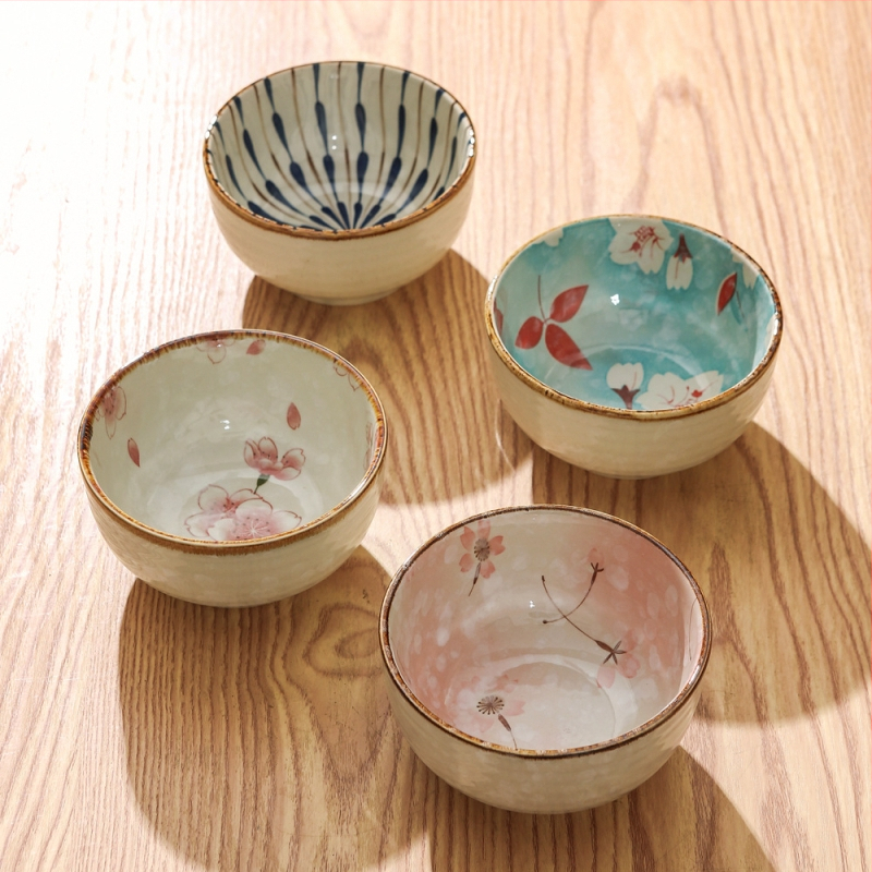 Porcelanska zdjela za rižu, kružnog oblika, uzorak biljaka i cvijeća, moderni minimalistički stil, pogodno za mikrovalnu, premium kvaliteta