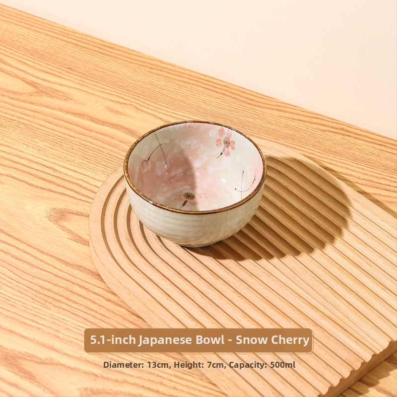 Porcelanska zdjela za rižu, kružnog oblika, uzorak biljaka i cvijeća, moderni minimalistički stil, pogodno za mikrovalnu, premium kvaliteta