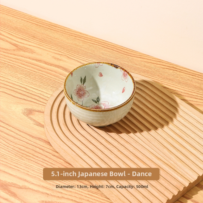 Porcelanska zdjela za rižu, kružnog oblika, uzorak biljaka i cvijeća, moderni minimalistički stil, pogodno za mikrovalnu, premium kvaliteta