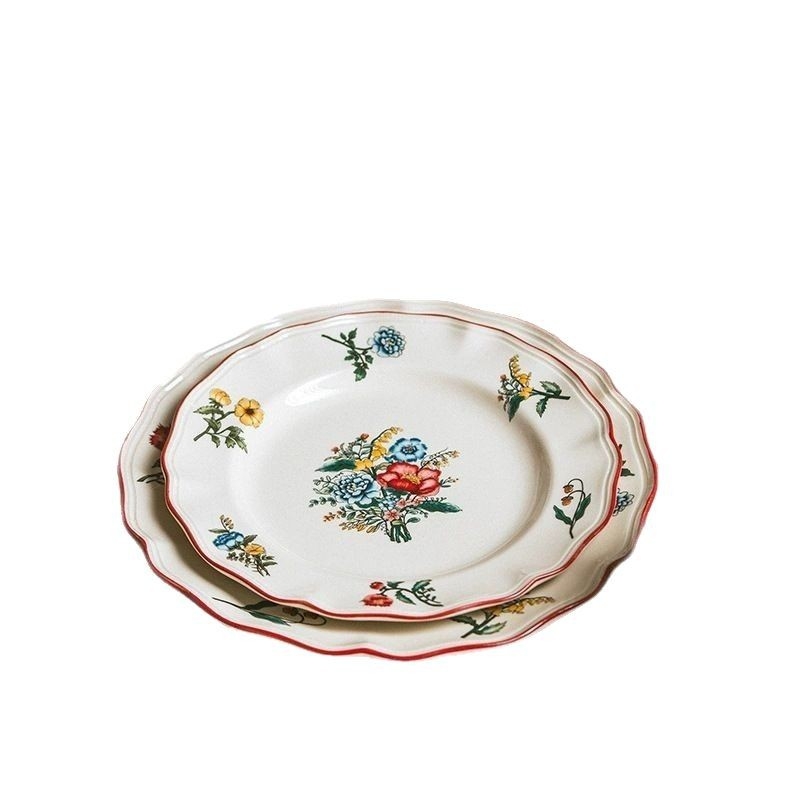 Retro keramički set posuđa sa nepravilnim oblicima, podglazurno završetak, pogodna za mikrovalnu pećnicu