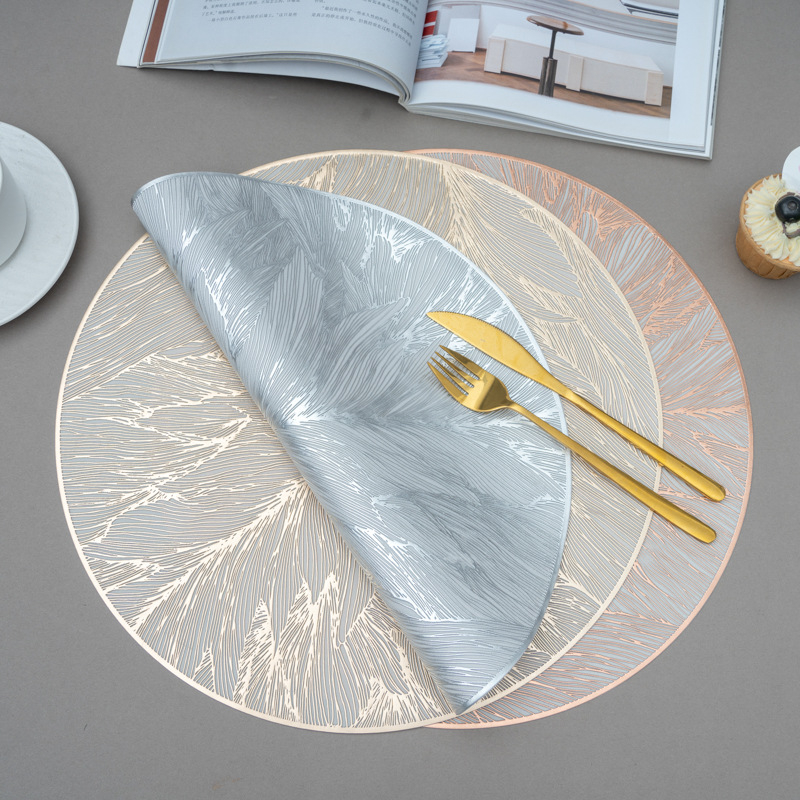 Șervete de masă rotunde din PVC, model uniform, lansare vară 2025, calitate de primă clasă