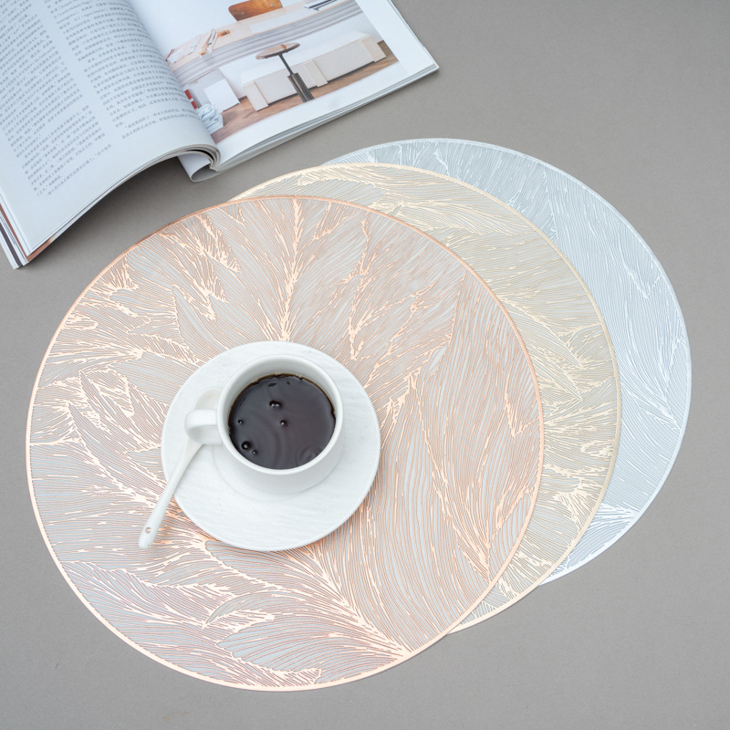 Șervete de masă rotunde din PVC, model uniform, lansare vară 2025, calitate de primă clasă