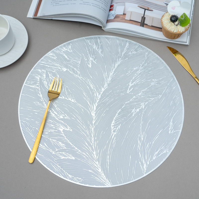 Șervete de masă rotunde din PVC, model uniform, lansare vară 2025, calitate de primă clasă