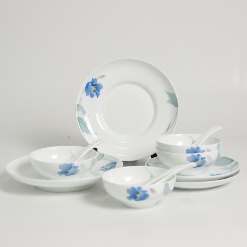 Set posuđa od porculana: zdjele i tanjuri, kineski stil, ručno izrađeno, prilagodljivo