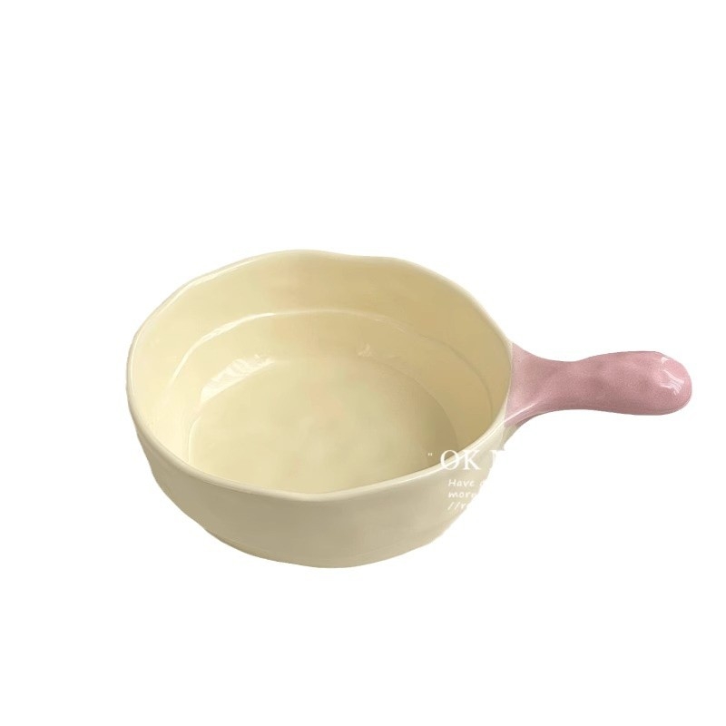 Keramička zdjela s držačem, otporna na mikrovalnu, moderan minimalistički dizajn.
