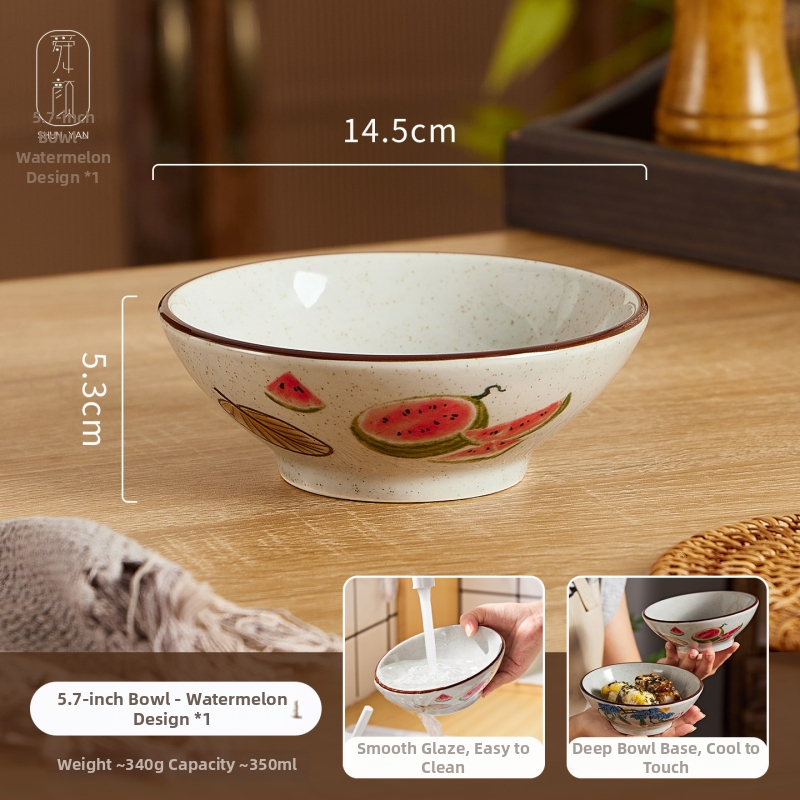 Porcelanske zdjele s podglazurnom bojom – retro kineskog stila, set zdjela za rižu, tjesteninu, juhu i desert za kućnu upotrebu