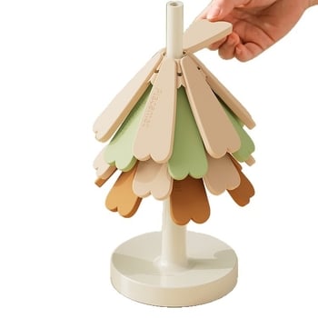 Covoraș din silicon pentru masă cu motiv brad de Crăciun; formă pătrată; stil lux ușor; calitate primă clasă; rezistență la temperaturi înalte