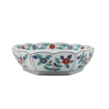 Porcelanska zdjela s cvjetnim uzorkom, nepravilnog oblika, mikrovalna sigurna, dopušta tiskanje logotipa