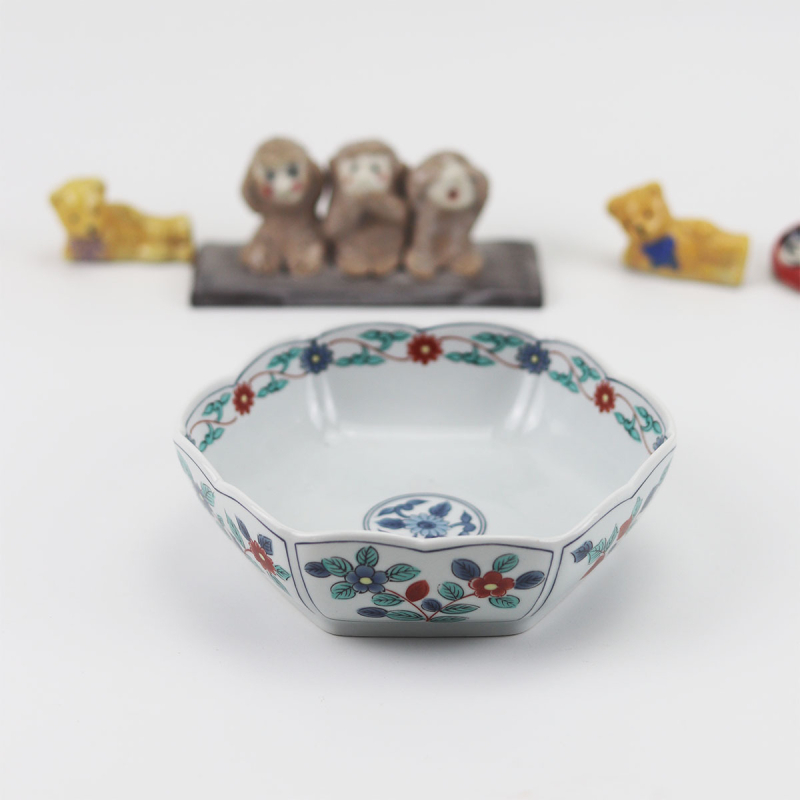Porcelanska zdjela s cvjetnim uzorkom, nepravilnog oblika, mikrovalna sigurna, dopušta tiskanje logotipa
