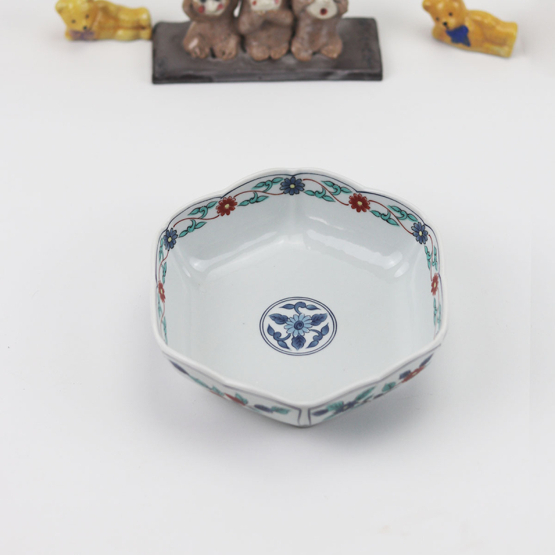 Porcelanska zdjela s cvjetnim uzorkom, nepravilnog oblika, mikrovalna sigurna, dopušta tiskanje logotipa