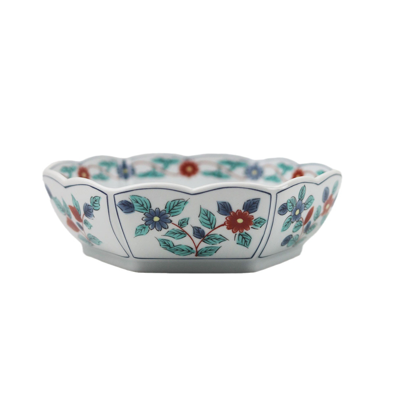 Porcelanska zdjela s cvjetnim uzorkom, nepravilnog oblika, mikrovalna sigurna, dopušta tiskanje logotipa