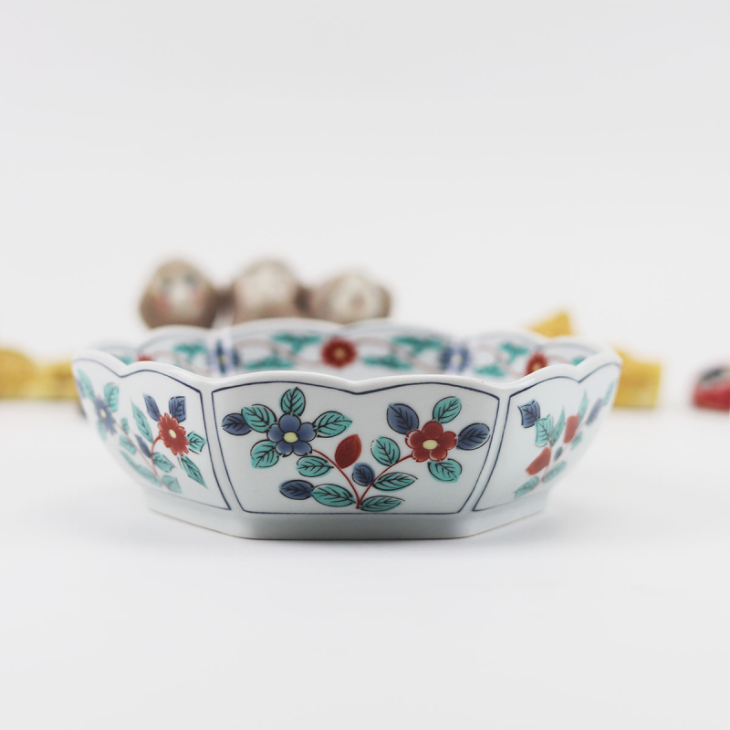 Porcelanska zdjela s cvjetnim uzorkom, nepravilnog oblika, mikrovalna sigurna, dopušta tiskanje logotipa