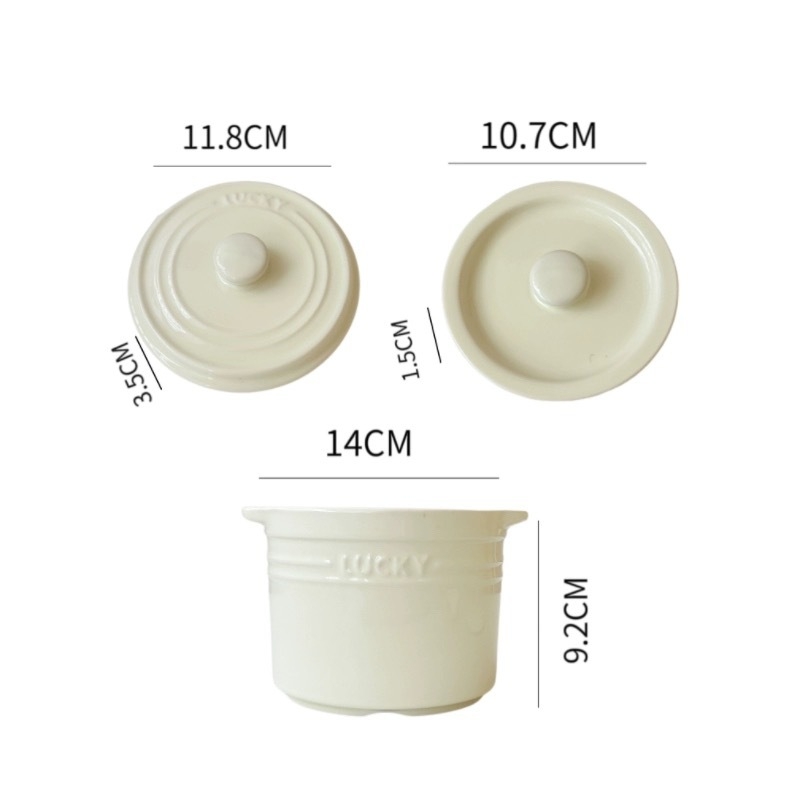 Vas ceramic pentru ouă la abur cu capac dublu – porție pentru o singură persoană, compatibil cu microunde, finisaj glazură monocrom