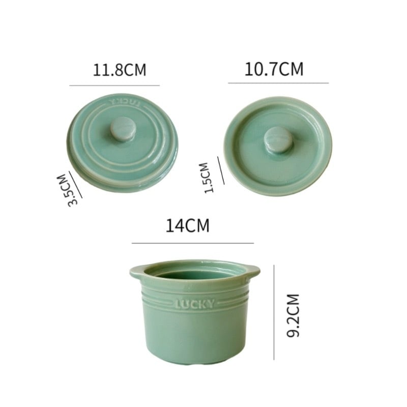 Vas ceramic pentru ouă la abur cu capac dublu – porție pentru o singură persoană, compatibil cu microunde, finisaj glazură monocrom