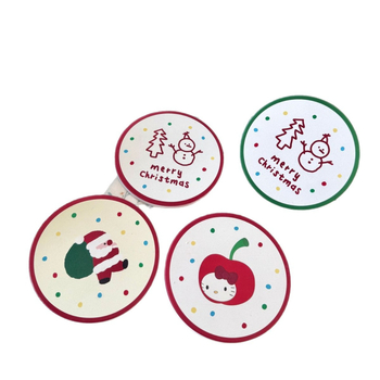 Suport rotund pentru pahar ceramic, cu ilustrație în stil desen animat a unui om de zăpadă de Crăciun, absorbent