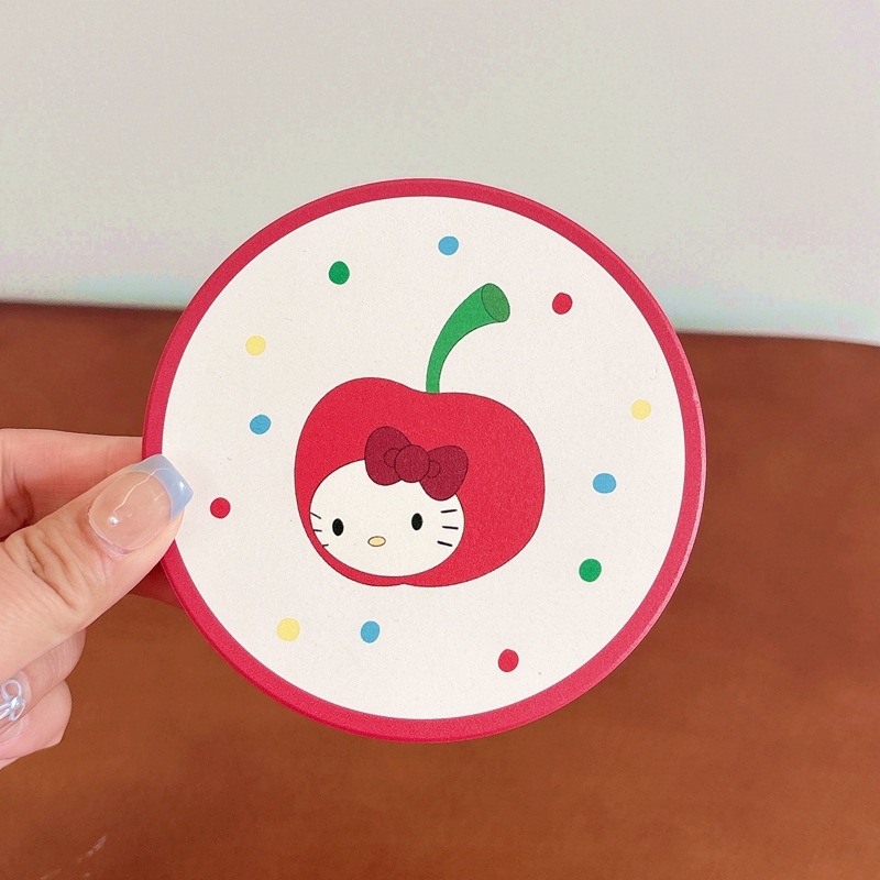 Suport rotund pentru pahar ceramic, cu ilustrație în stil desen animat a unui om de zăpadă de Crăciun, absorbent